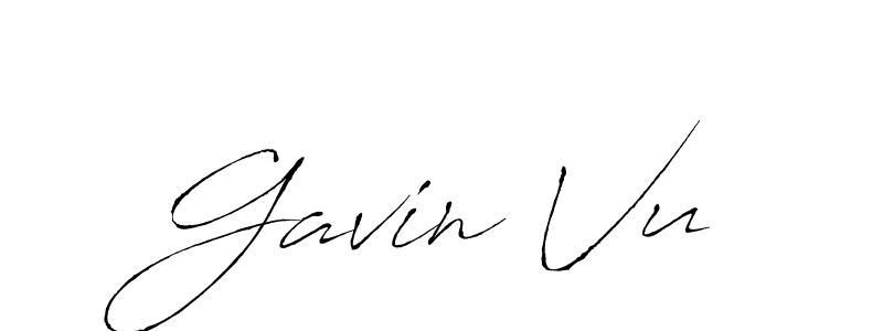 Gavin Vu stylish signature style. Best Handwritten Sign (Antro_Vectra) for my name. Handwritten Signature Collection Ideas for my name Gavin Vu. Gavin Vu signature style 6 images and pictures png
