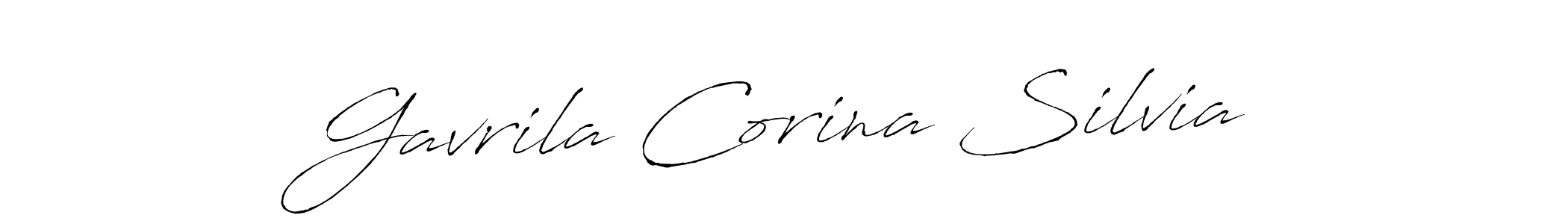 Make a beautiful signature design for name Gavrila Corina Silvia. With this signature (Antro_Vectra) style, you can create a handwritten signature for free. Gavrila Corina Silvia signature style 6 images and pictures png