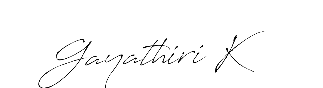 if you are searching for the best signature style for your name Gayathiri K. so please give up your signature search. here we have designed multiple signature styles  using Antro_Vectra. Gayathiri K signature style 6 images and pictures png