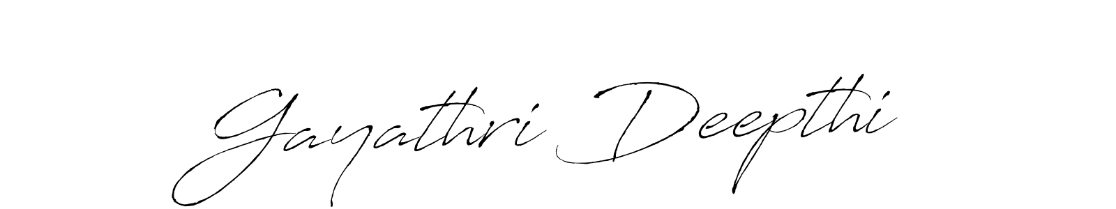How to make Gayathri Deepthi name signature. Use Antro_Vectra style for creating short signs online. This is the latest handwritten sign. Gayathri Deepthi signature style 6 images and pictures png