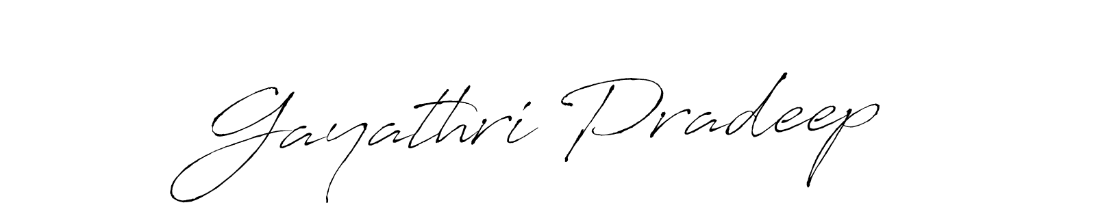 Create a beautiful signature design for name Gayathri Pradeep. With this signature (Antro_Vectra) fonts, you can make a handwritten signature for free. Gayathri Pradeep signature style 6 images and pictures png