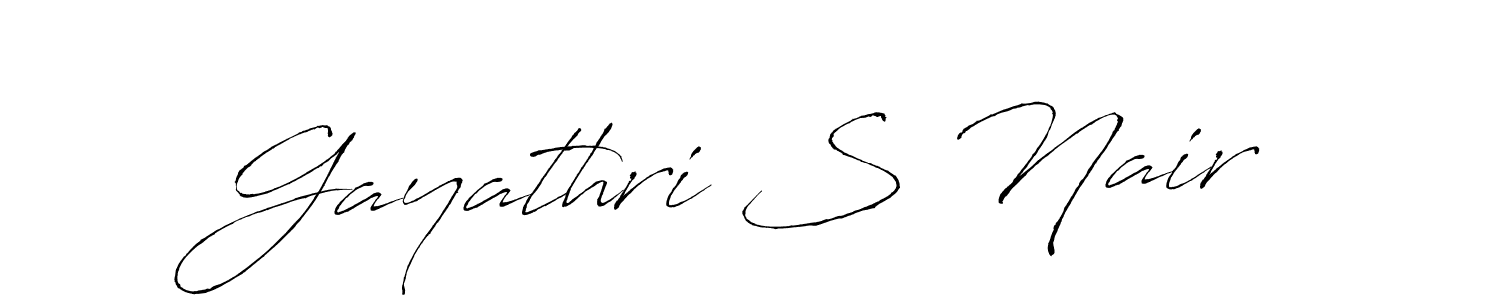 Gayathri S Nair stylish signature style. Best Handwritten Sign (Antro_Vectra) for my name. Handwritten Signature Collection Ideas for my name Gayathri S Nair. Gayathri S Nair signature style 6 images and pictures png