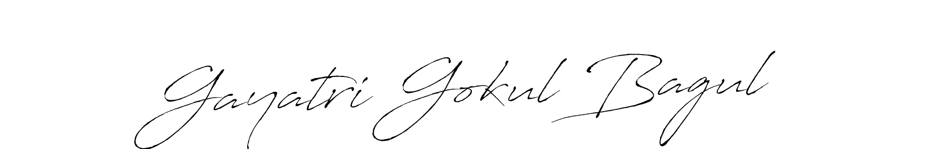 How to make Gayatri Gokul Bagul name signature. Use Antro_Vectra style for creating short signs online. This is the latest handwritten sign. Gayatri Gokul Bagul signature style 6 images and pictures png