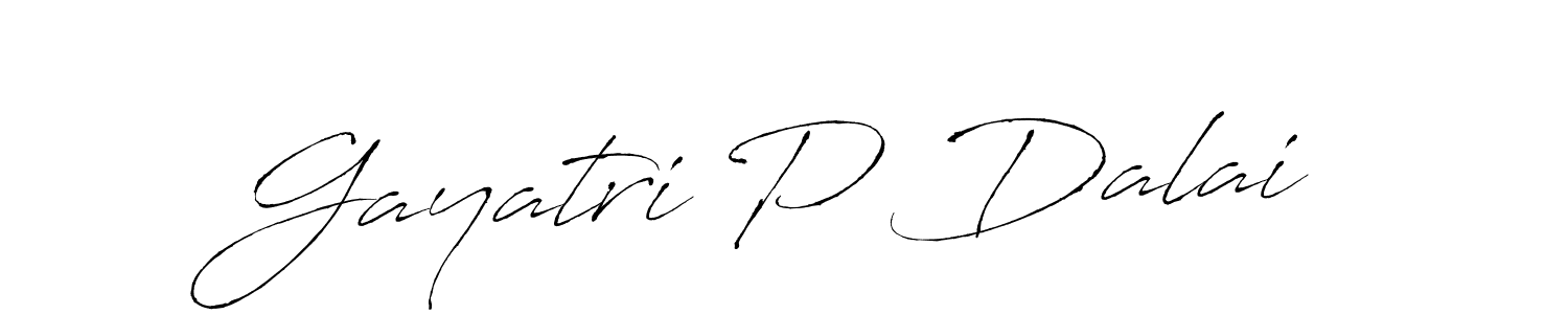 How to make Gayatri P Dalai name signature. Use Antro_Vectra style for creating short signs online. This is the latest handwritten sign. Gayatri P Dalai signature style 6 images and pictures png