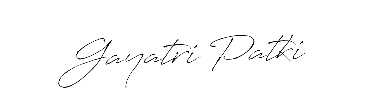 Make a beautiful signature design for name Gayatri Patki. With this signature (Antro_Vectra) style, you can create a handwritten signature for free. Gayatri Patki signature style 6 images and pictures png