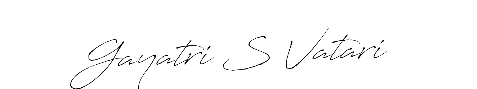 How to make Gayatri S Vatari name signature. Use Antro_Vectra style for creating short signs online. This is the latest handwritten sign. Gayatri S Vatari signature style 6 images and pictures png