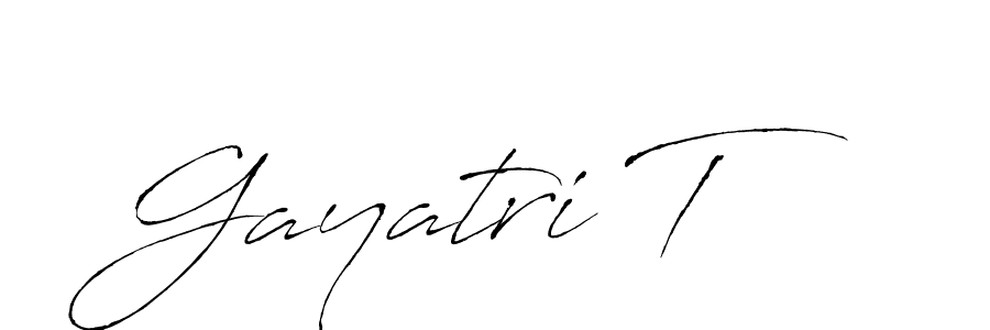 Antro_Vectra is a professional signature style that is perfect for those who want to add a touch of class to their signature. It is also a great choice for those who want to make their signature more unique. Get Gayatri T name to fancy signature for free. Gayatri T signature style 6 images and pictures png
