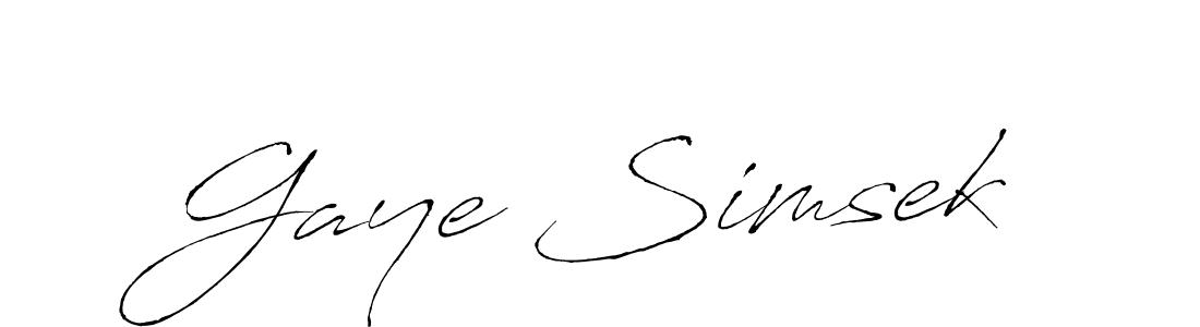 How to make Gaye Simsek name signature. Use Antro_Vectra style for creating short signs online. This is the latest handwritten sign. Gaye Simsek signature style 6 images and pictures png