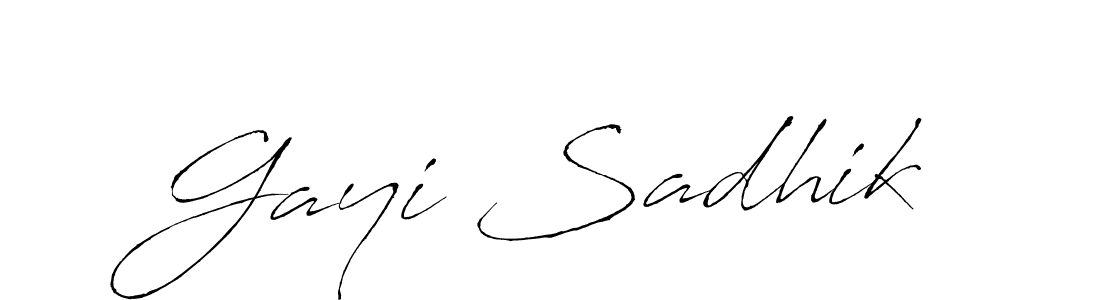 Make a beautiful signature design for name Gayi Sadhik. With this signature (Antro_Vectra) style, you can create a handwritten signature for free. Gayi Sadhik signature style 6 images and pictures png