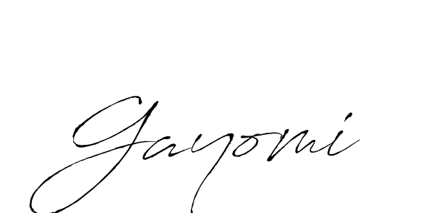 Make a beautiful signature design for name Gayomi. With this signature (Antro_Vectra) style, you can create a handwritten signature for free. Gayomi signature style 6 images and pictures png