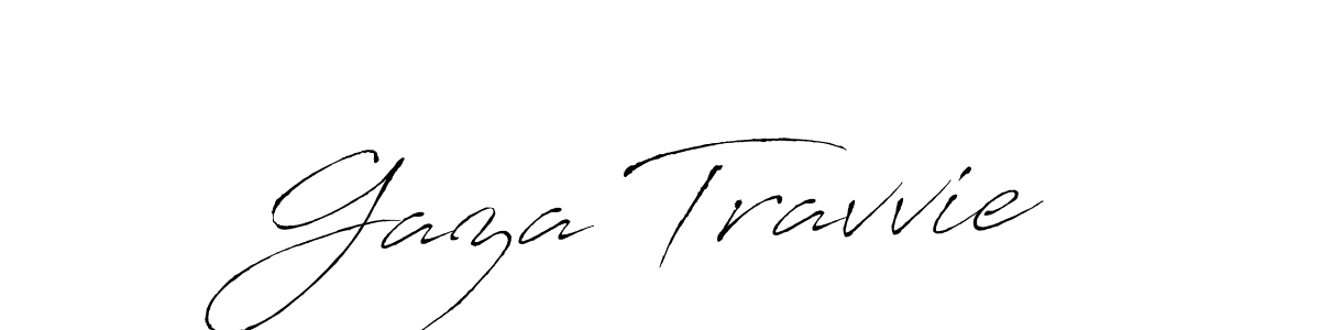 Make a beautiful signature design for name Gaza Travvie. With this signature (Antro_Vectra) style, you can create a handwritten signature for free. Gaza Travvie signature style 6 images and pictures png