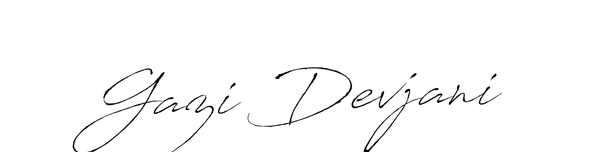 How to make Gazi Devjani name signature. Use Antro_Vectra style for creating short signs online. This is the latest handwritten sign. Gazi Devjani signature style 6 images and pictures png