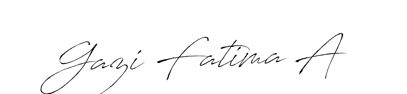 How to make Gazi Fatima A signature? Antro_Vectra is a professional autograph style. Create handwritten signature for Gazi Fatima A name. Gazi Fatima A signature style 6 images and pictures png