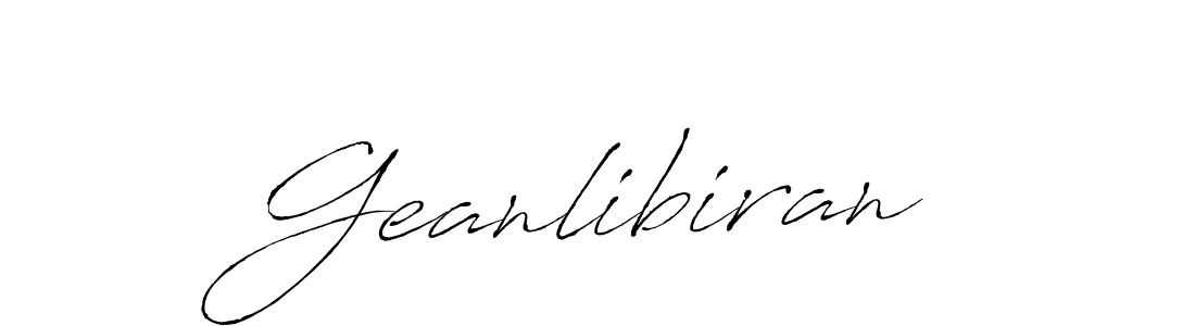 Use a signature maker to create a handwritten signature online. With this signature software, you can design (Antro_Vectra) your own signature for name Geanlibiran. Geanlibiran signature style 6 images and pictures png