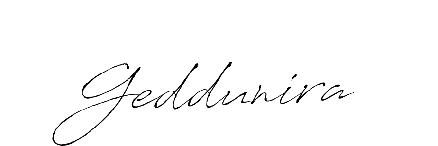 Geddunira stylish signature style. Best Handwritten Sign (Antro_Vectra) for my name. Handwritten Signature Collection Ideas for my name Geddunira. Geddunira signature style 6 images and pictures png