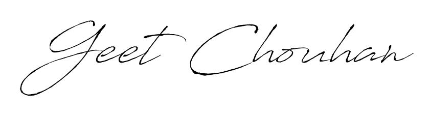 A modern signature idea for name Geet Chouhan using Antro_Vectra font. Clean strokes and elegant curves make it stand out instantly. Geet Chouhan signature style 6 images and pictures png
