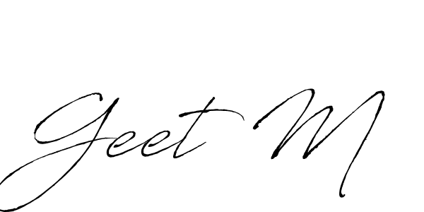 Geet M stylish signature style. Best Handwritten Sign (Antro_Vectra) for my name. Handwritten Signature Collection Ideas for my name Geet M. Geet M signature style 6 images and pictures png