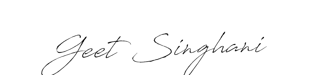 You should practise on your own different ways (Antro_Vectra) to write your name (Geet Singhani) in signature. don't let someone else do it for you. Geet Singhani signature style 6 images and pictures png