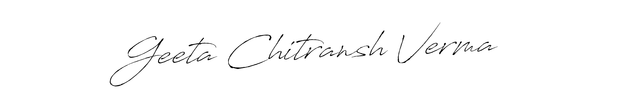 The best way (Antro_Vectra) to make a short signature is to pick only two or three words in your name. The name Geeta Chitransh Verma include a total of six letters. For converting this name. Geeta Chitransh Verma signature style 6 images and pictures png