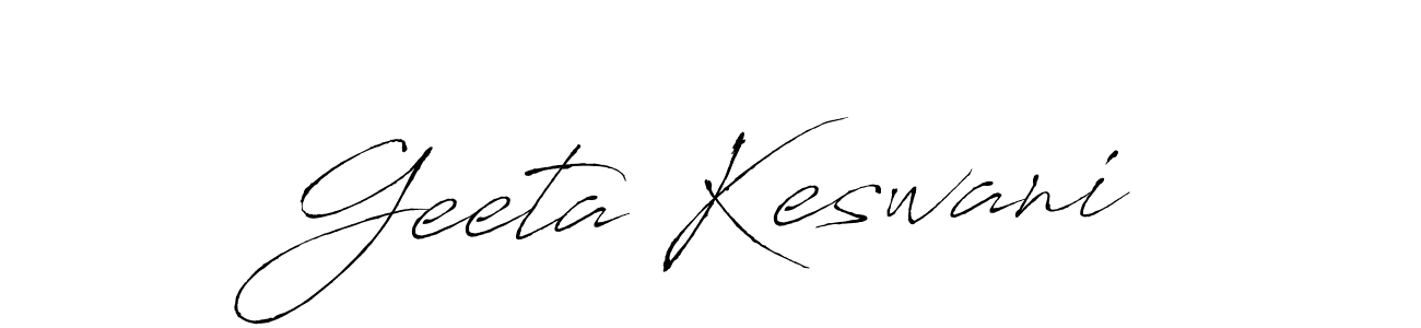 The best way (Antro_Vectra) to make a short signature is to pick only two or three words in your name. The name Geeta Keswani include a total of six letters. For converting this name. Geeta Keswani signature style 6 images and pictures png