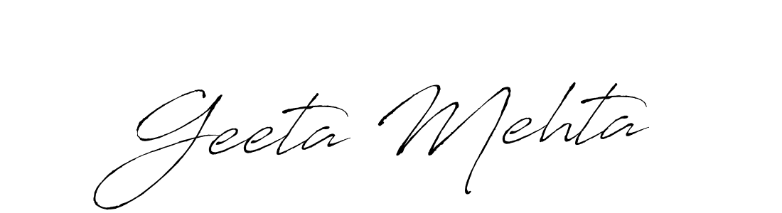 How to make Geeta Mehta signature? Antro_Vectra is a professional autograph style. Create handwritten signature for Geeta Mehta name. Geeta Mehta signature style 6 images and pictures png