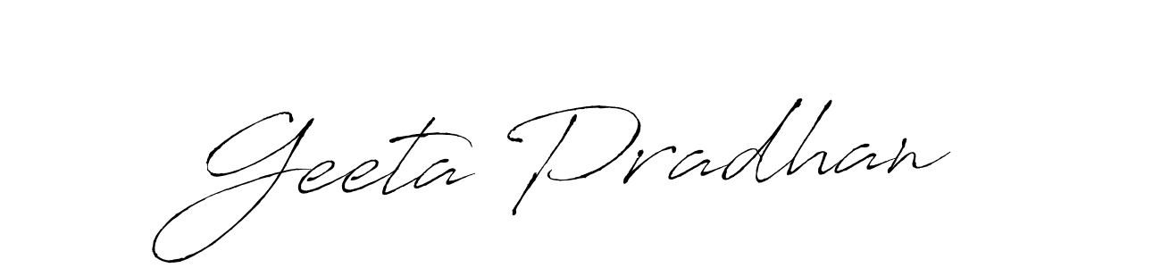 How to make Geeta Pradhan signature? Antro_Vectra is a professional autograph style. Create handwritten signature for Geeta Pradhan name. Geeta Pradhan signature style 6 images and pictures png