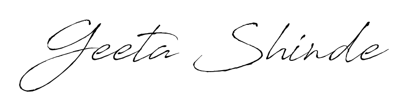 The Antro_Vectra typeface gives name Geeta Shinde a refined look. Suitable for certificates, diplomas, and official verification. Geeta Shinde signature style 6 images and pictures png
