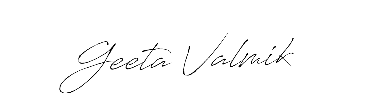 Antro_Vectra is a professional signature style that is perfect for those who want to add a touch of class to their signature. It is also a great choice for those who want to make their signature more unique. Get Geeta Valmik name to fancy signature for free. Geeta Valmik signature style 6 images and pictures png