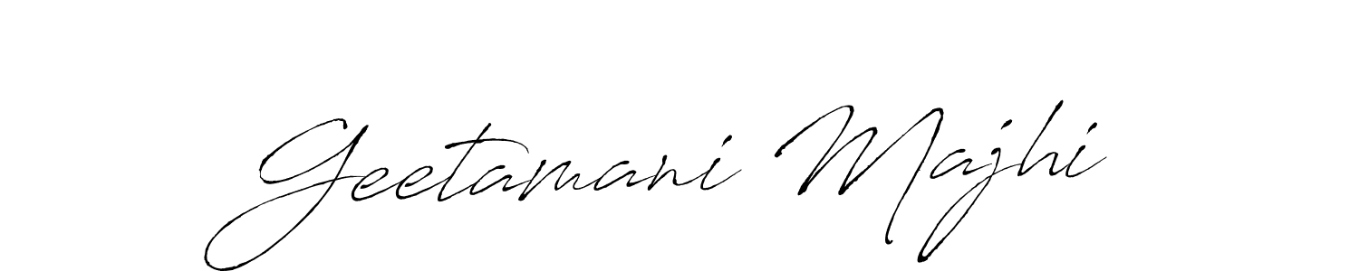 if you are searching for the best signature style for your name Geetamani Majhi. so please give up your signature search. here we have designed multiple signature styles  using Antro_Vectra. Geetamani Majhi signature style 6 images and pictures png