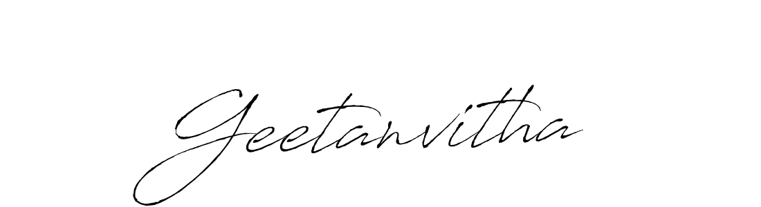 How to make Geetanvitha signature? Antro_Vectra is a professional autograph style. Create handwritten signature for Geetanvitha name. Geetanvitha signature style 6 images and pictures png