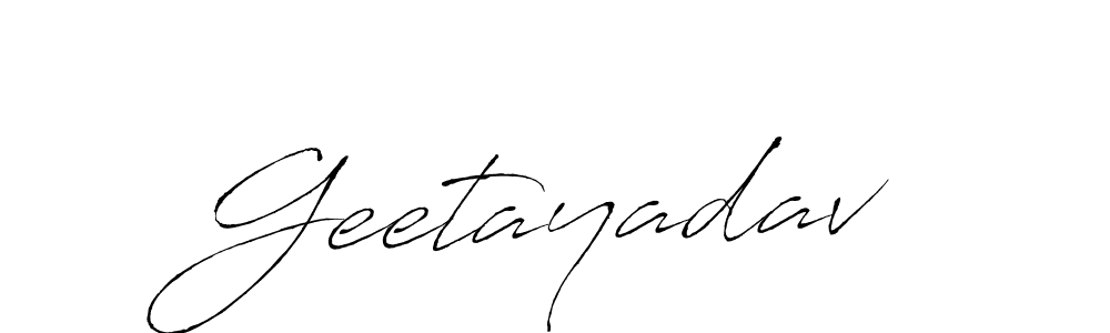 Design your own signature with our free online signature maker. With this signature software, you can create a handwritten (Antro_Vectra) signature for name Geetayadav. Geetayadav signature style 6 images and pictures png