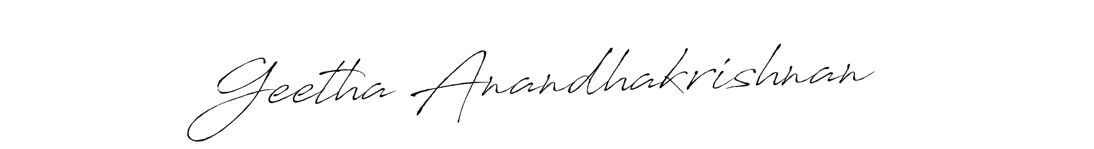 Also You can easily find your signature by using the search form. We will create Geetha Anandhakrishnan name handwritten signature images for you free of cost using Antro_Vectra sign style. Geetha Anandhakrishnan signature style 6 images and pictures png
