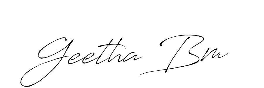 It looks lik you need a new signature style for name Geetha Bm. Design unique handwritten (Antro_Vectra) signature with our free signature maker in just a few clicks. Geetha Bm signature style 6 images and pictures png