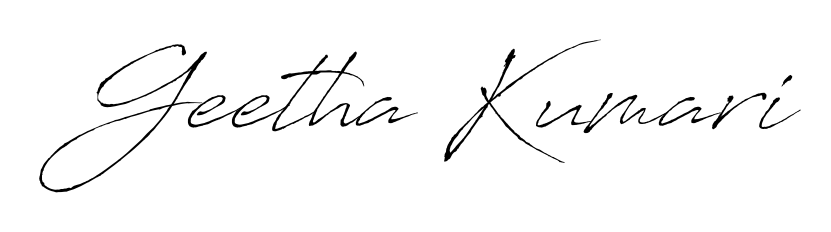 Elevate your brand with a stunning Geetha Kumari eSignature. The Antro_Vectra style provides a balanced, flowing aesthetic for everyday signing. Geetha Kumari signature style 6 images and pictures png