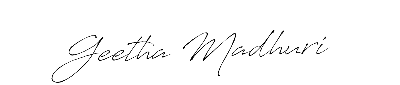 Use a signature maker to create a handwritten signature online. With this signature software, you can design (Antro_Vectra) your own signature for name Geetha Madhuri. Geetha Madhuri signature style 6 images and pictures png