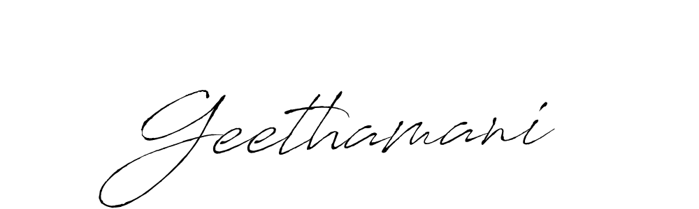 Create a beautiful signature design for name Geethamani. With this signature (Antro_Vectra) fonts, you can make a handwritten signature for free. Geethamani signature style 6 images and pictures png