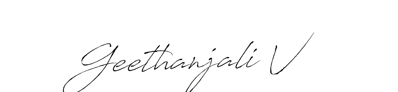 It looks lik you need a new signature style for name Geethanjali V. Design unique handwritten (Antro_Vectra) signature with our free signature maker in just a few clicks. Geethanjali V signature style 6 images and pictures png