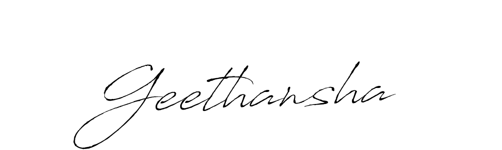 How to make Geethansha signature? Antro_Vectra is a professional autograph style. Create handwritten signature for Geethansha name. Geethansha signature style 6 images and pictures png