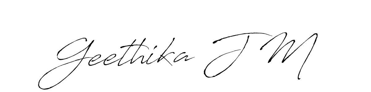 if you are searching for the best signature style for your name Geethika J M. so please give up your signature search. here we have designed multiple signature styles  using Antro_Vectra. Geethika J M signature style 6 images and pictures png