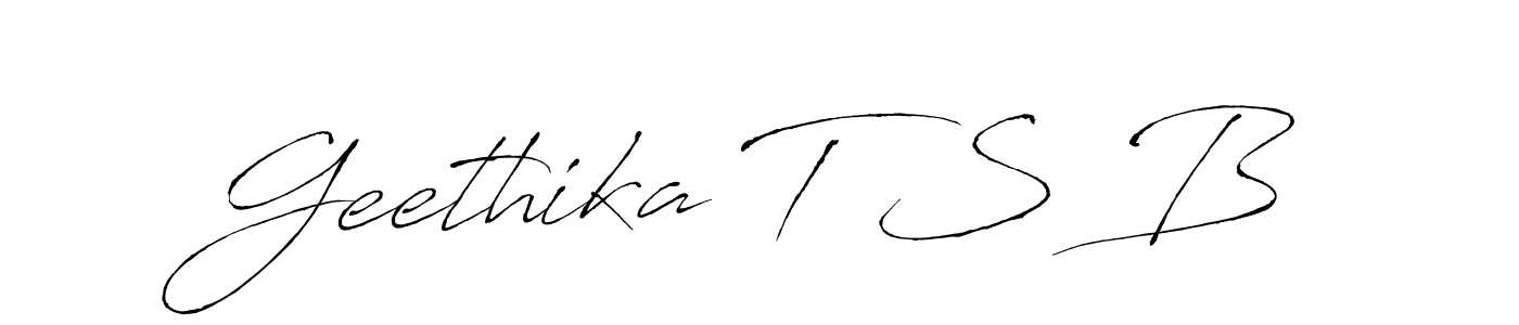 Make a beautiful signature design for name Geethika T S B. With this signature (Antro_Vectra) style, you can create a handwritten signature for free. Geethika T S B signature style 6 images and pictures png