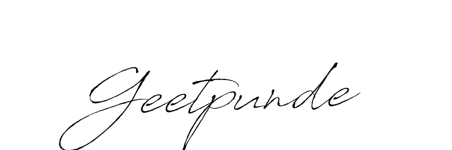 Make a beautiful signature design for name Geetpunde. With this signature (Antro_Vectra) style, you can create a handwritten signature for free. Geetpunde signature style 6 images and pictures png