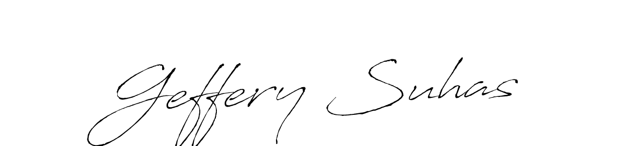 Antro_Vectra is a professional signature style that is perfect for those who want to add a touch of class to their signature. It is also a great choice for those who want to make their signature more unique. Get Geffery Suhas name to fancy signature for free. Geffery Suhas signature style 6 images and pictures png