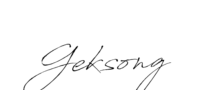 Make a beautiful signature design for name Geksong. With this signature (Antro_Vectra) style, you can create a handwritten signature for free. Geksong signature style 6 images and pictures png