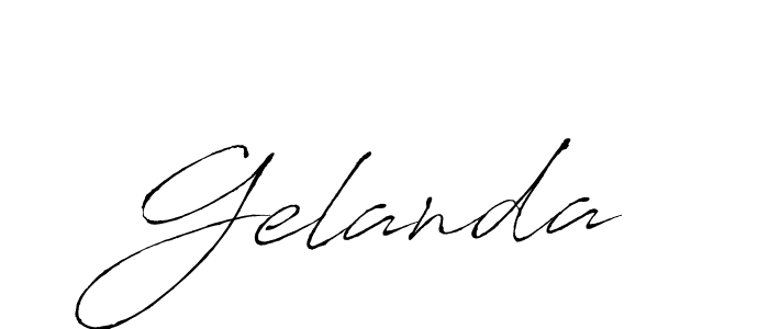 Gelanda stylish signature style. Best Handwritten Sign (Antro_Vectra) for my name. Handwritten Signature Collection Ideas for my name Gelanda. Gelanda signature style 6 images and pictures png