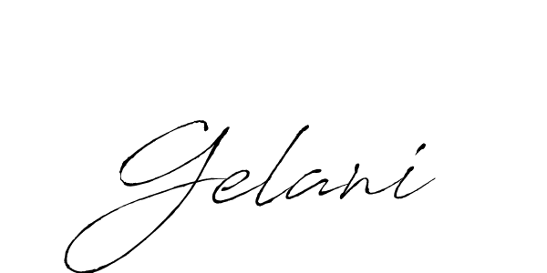 Make a beautiful signature design for name Gelani. With this signature (Antro_Vectra) style, you can create a handwritten signature for free. Gelani signature style 6 images and pictures png