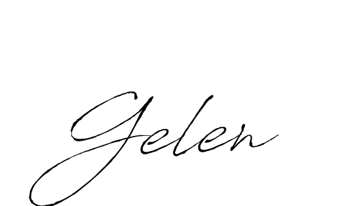 Make a beautiful signature design for name Gelen. With this signature (Antro_Vectra) style, you can create a handwritten signature for free. Gelen signature style 6 images and pictures png