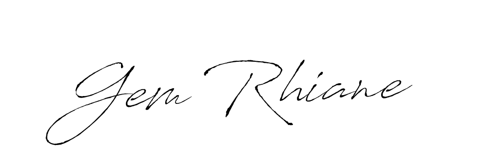 How to make Gem Rhiane name signature. Use Antro_Vectra style for creating short signs online. This is the latest handwritten sign. Gem Rhiane signature style 6 images and pictures png