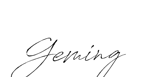 The best way (Antro_Vectra) to make a short signature is to pick only two or three words in your name. The name Geming include a total of six letters. For converting this name. Geming signature style 6 images and pictures png