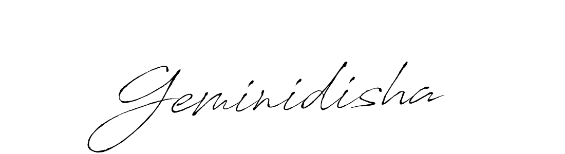 How to make Geminidisha signature? Antro_Vectra is a professional autograph style. Create handwritten signature for Geminidisha name. Geminidisha signature style 6 images and pictures png