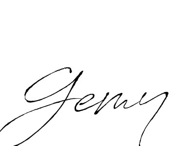 Design your own signature with our free online signature maker. With this signature software, you can create a handwritten (Antro_Vectra) signature for name Gemy. Gemy signature style 6 images and pictures png